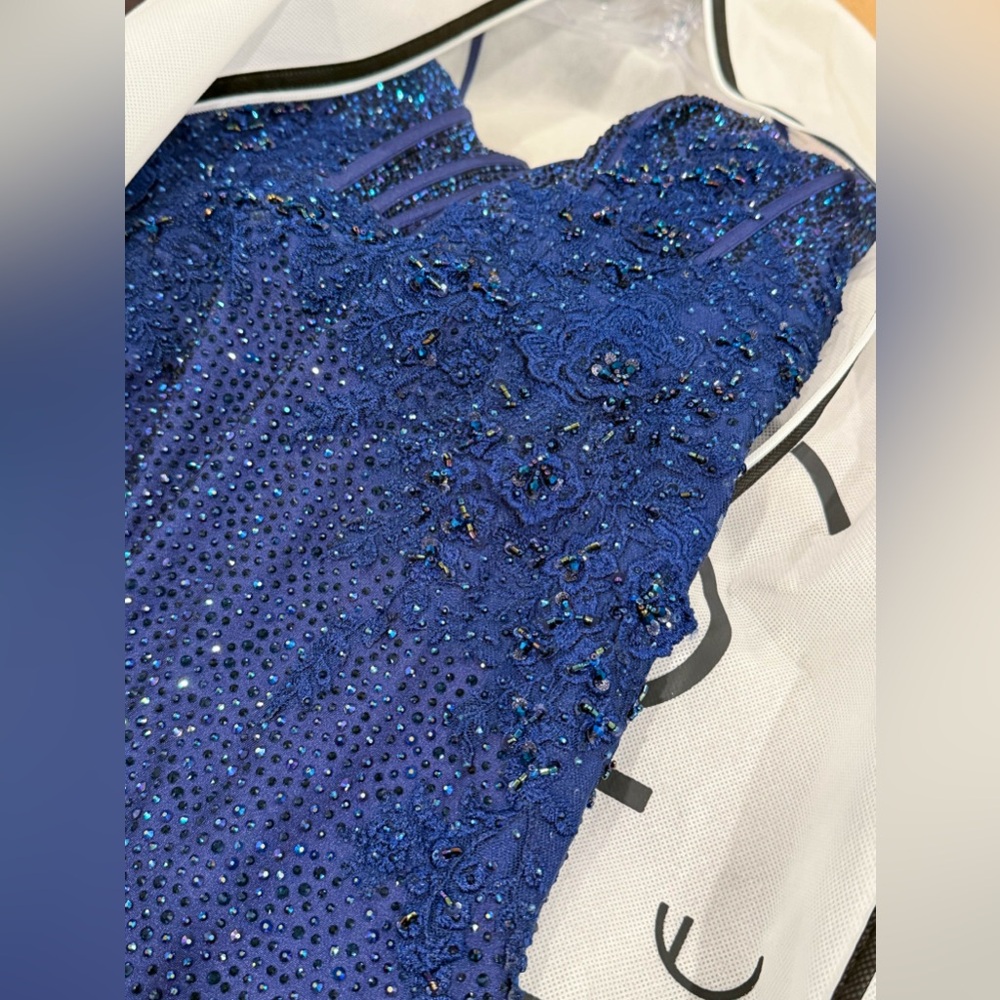 Sherri Hill Navy Blue Prom Dress - Picture 6 of 7